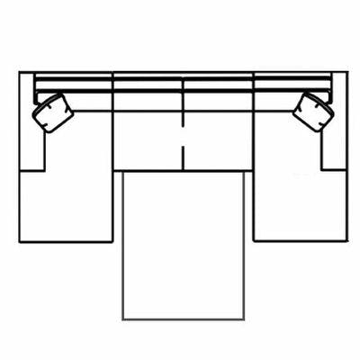 Layout O:  Three Piece Armless Sleeper Sectional 65" x 127" x 65". (Size varies due to arm selection)