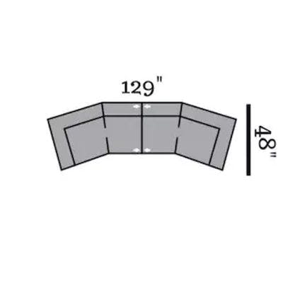 Layout J: Two Piece Sectional 129" x 48"