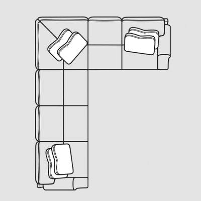 Layout E: Six Piece Sectional 131" x 103" (3 Recliners)