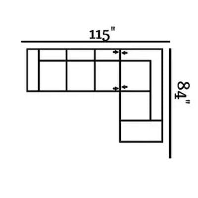 Layout E: Two Piece Sectional 115" x 84"