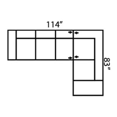 Layout A: Two Piece Sectional 114" x 83" 