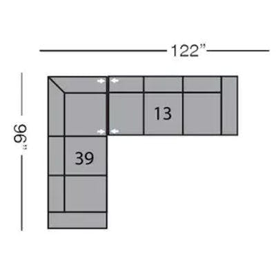 Layout I: Two Piece Sectional 96"x 122"