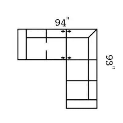 Layout H: Two Piece Sectional 94" x 93"
