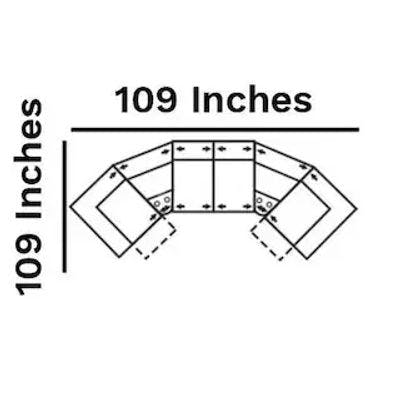 Layout B: Five Piece Sectional 109" x 109"