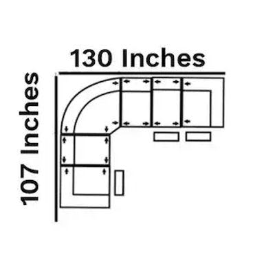 Layout C: Six Piece Ssectional 107" x 130"