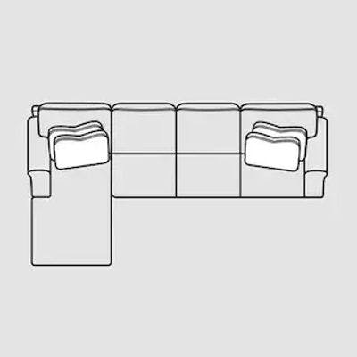 Layout J: Four Piece Reclining Sectional  64" x 150"
