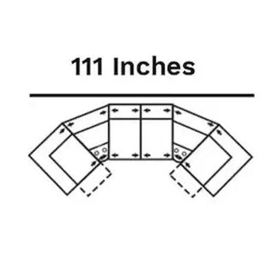 Layout F: Six Piece Home Theater Sectional 111" Wide (2 Recliners)