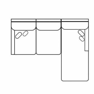 Layout B: Two Piece Sectional 92" x 61" (Two USB chargers)