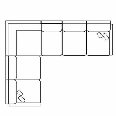 Layout D: Four Piece Sectional. 92" x 119" (Two USB chargers)