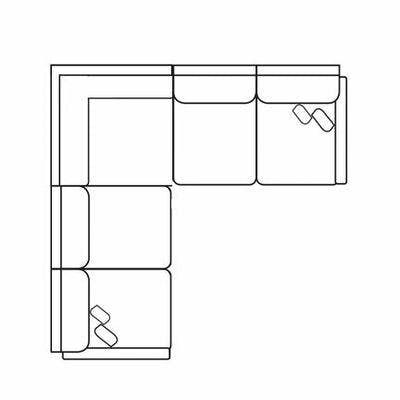 Layout E: Three Piece Sectional 89" x 89" (Two USB chargers)