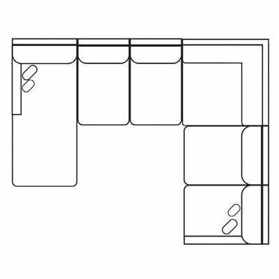 Layout F: Four Piece Sectional 124" x 92" (Two USB chargers)