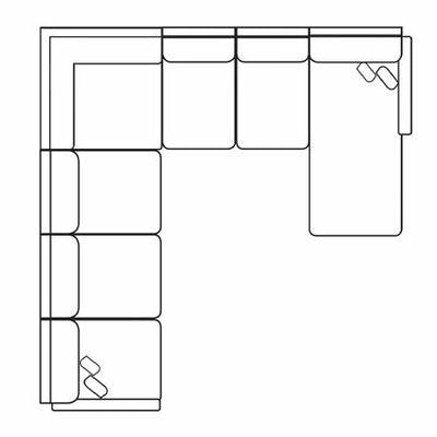 Layout H: Five Piece Sectional 139" x 124" x 61"  (Two USB chargers)