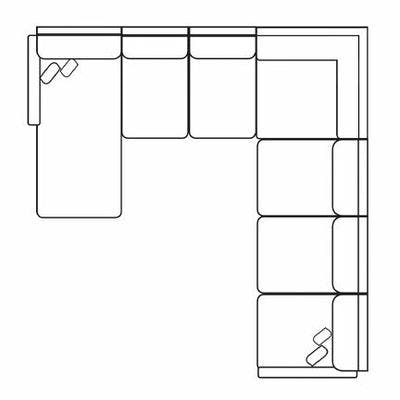 Layout I: Five Piece Sectional 61" x 124" x 139"  (Two USB chargers)
