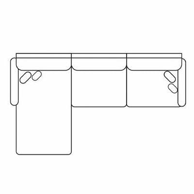 Layout A:  Two Piece Sectional 65" x 95" (2 USB Chargers)