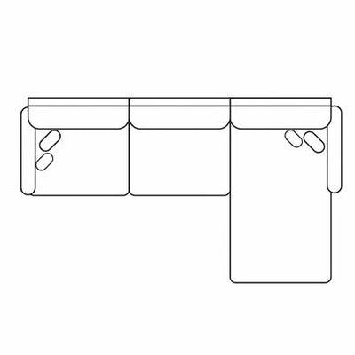 Layout B:  Two Piece Sectional 95" x 65" (2 USB Chargers)