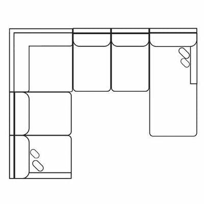 Layout E: Four Piece Sectional 100" x 129" x 65" (2 USB Chargers)