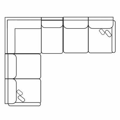 Layout F: Four Piece Sectional 100" x 127" (2 USB Chargers)