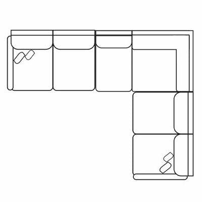 Layout G: Four Piece Sectional 127" x 100" (2 USB Chargers)