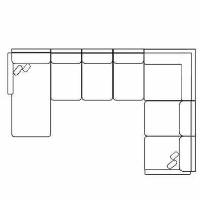 Layout M: Five Piece Sectional 65" x 156" x 100" (2 USB Chargers)
