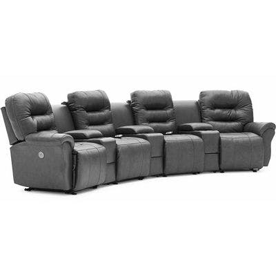 Layout G: Seven Piece Home Theater Reclining Sectional 163" Wide