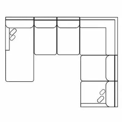 Layout H: Four Piece Sectional 64" x 152" x 110"
