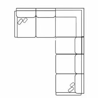 Layout D: Three Piece Sectional 110" x 151"