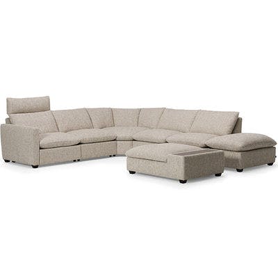 Layout N: Five Piece Sectional. 116" x 137" (Ottoman not included)