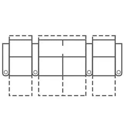 Layout H: Three Piece Home Theater Sectional Straight 155" Wide
