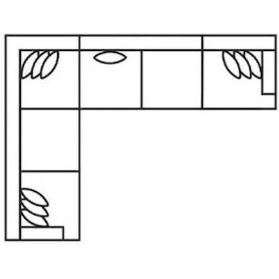 Layout B: Four Piece Sectional 98" x 125"