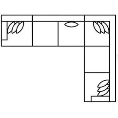 Layout C: Four Piece Sectional 125" x 98"