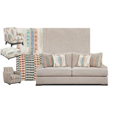 Antonio 4 Piece Living Room (Save $492) Includes Sofa, (2) Chairs and 44" Square Cocktail Table