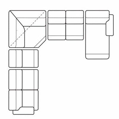 Layout H: Five Piece Sectional 140" x 141"