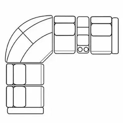 Layout C: Six Piece Reclining Sectional  115" x 128"