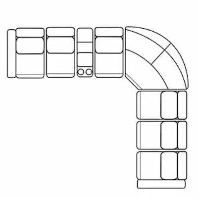 Layout E: Eight Piece Reclining Sectional 160" x 147"