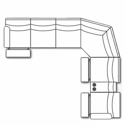 Layout D: Four Piece Reclining Sectional (3 Recliners) 133" x 122"