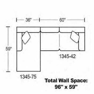 Layout A:  Two Piece Sectional 59" x 96"