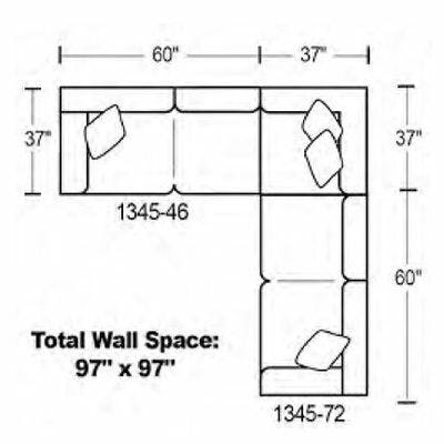 Layout C: Two Piece Sectional 97" x 97"