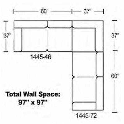 Layout C: Two Piece Sectional 97" x 97"