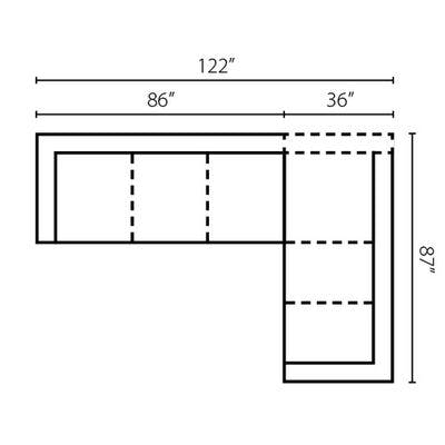Layout C: Two Piece Sectional 122" x 87"