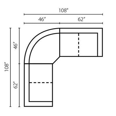 Layout K: Three Piece Sectional 108" x 108"