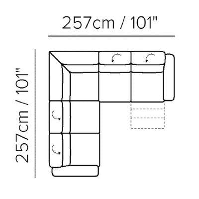 Layout I: Three Piece Power Reclining Sectional 101" x 101"