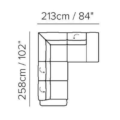 Layout D:  Four Piece Stationary Sectional 102" x 84: