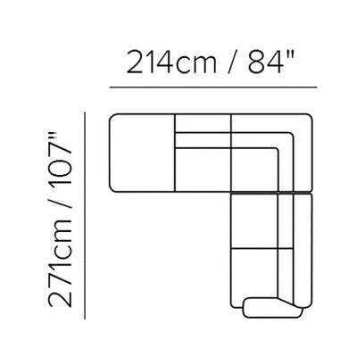 Layout C: Two Piece Sectional 84" x 107"