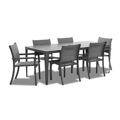 Layout A: Urban Retreat Rect Dining Table 79" Set (7 Piece)