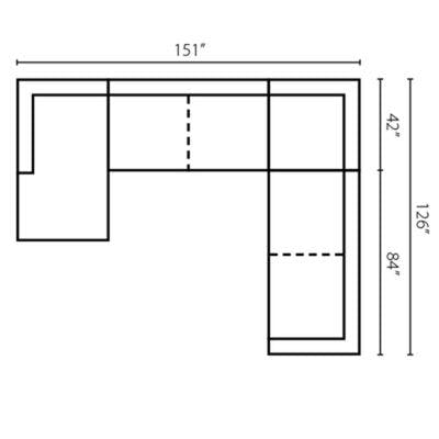 Layout C: Four Piece Sectional 68" 151" x 126"
