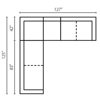 Layout E:  Four Piece Sectional 125" x 127"