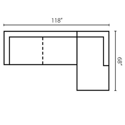 Layout A: Two Piece Sectional 118" x 68"