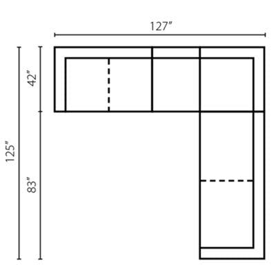 Layout F:  Four Piece Sectional 127" x 125"