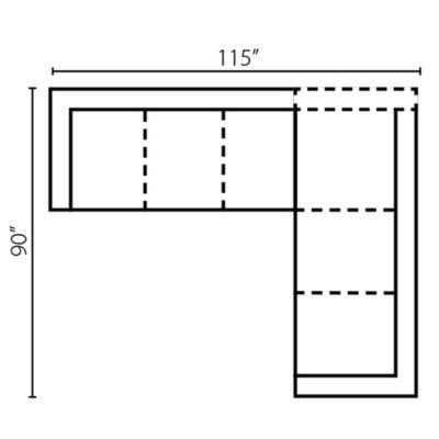 Layout H: Two Piece Sectional 115" x 90"