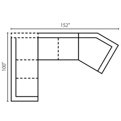 Layout A: Three Piece Sectional 100" x 152"
